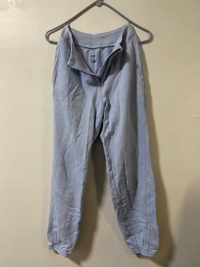 aerie Light Blue Half-Zip Fleece Joggers